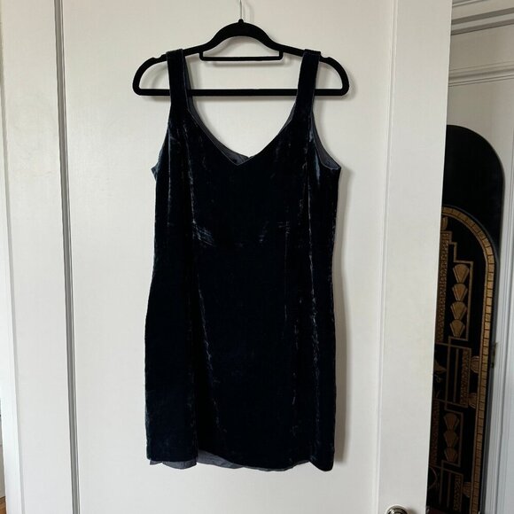 Blue Velvet Mini Dress sz S - Picture 1 of 4